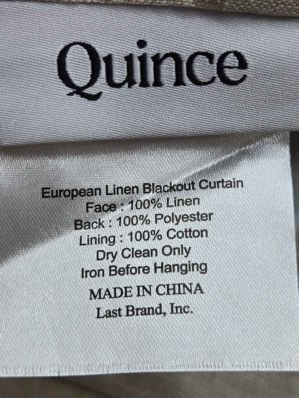 NWT QUINCE Set Of 2 48x108 European Linen True Blackout Curtains Flax 0039